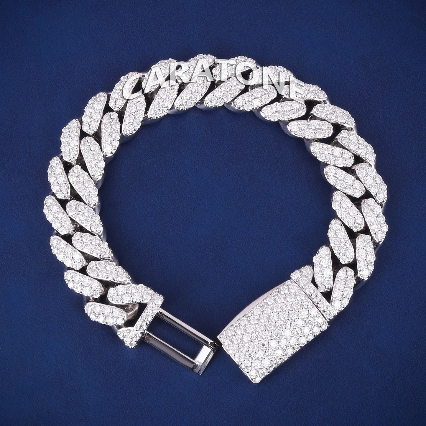 Mens Miami Cuban Link Bracelet Real Icy 925 Silver HEAVY 13mm Iced Out Diamonds HipHop for Mens