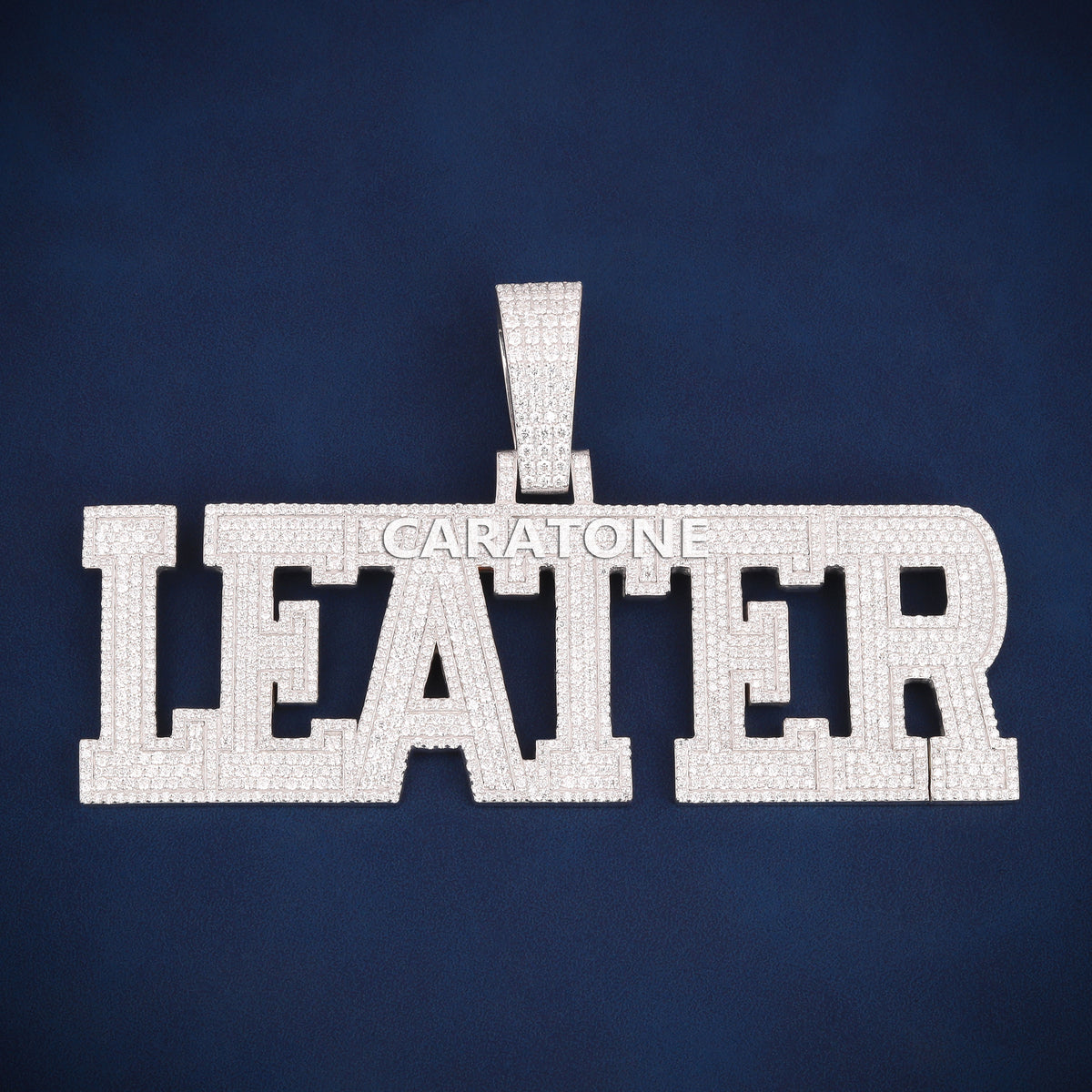 Custom Iced Out LEATER Name Hip Hop Pendant with Lab Grown Diamonds