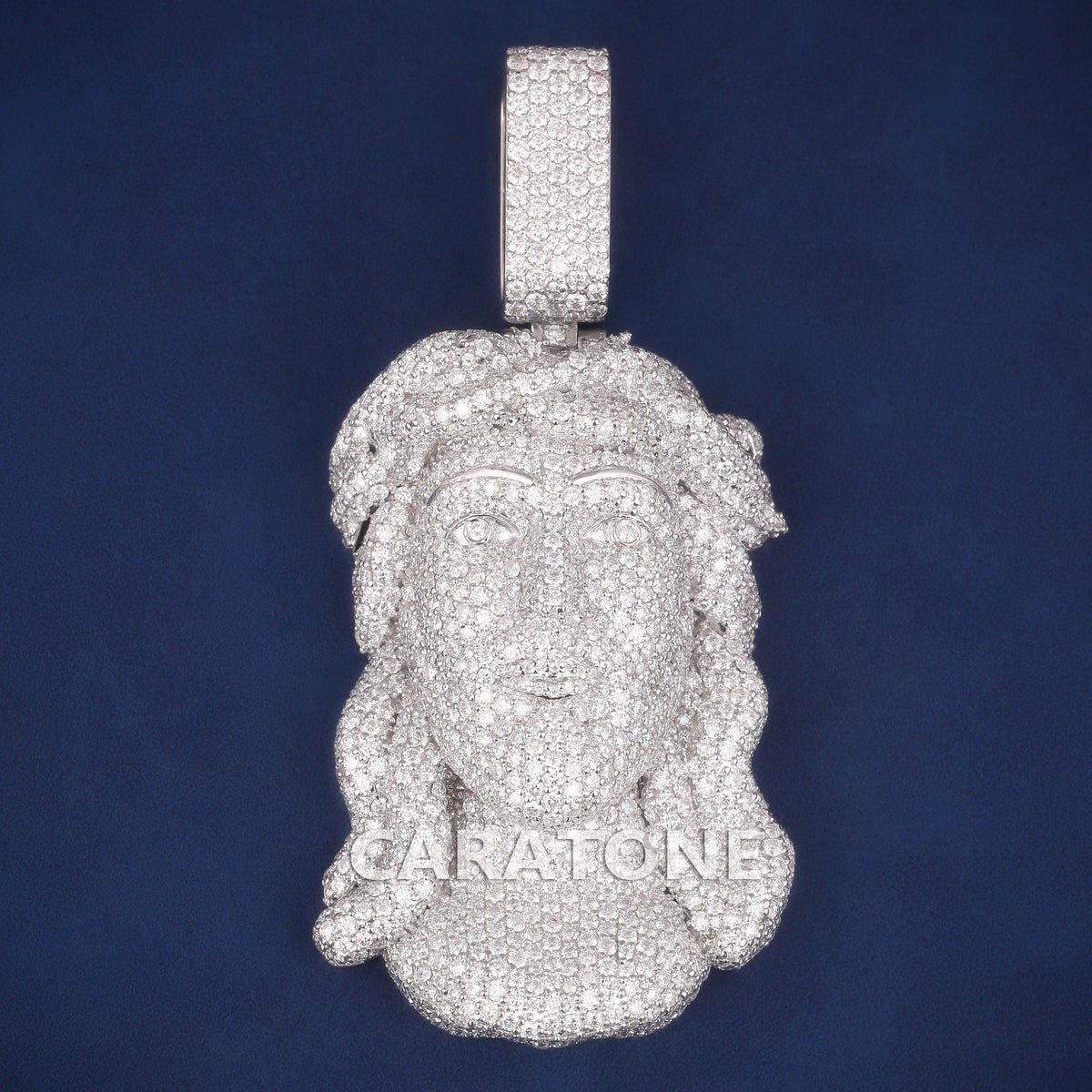 Custom Iced Out 3D Jesus Face Hip Hop Pendant with Lab Grown Diamonds
