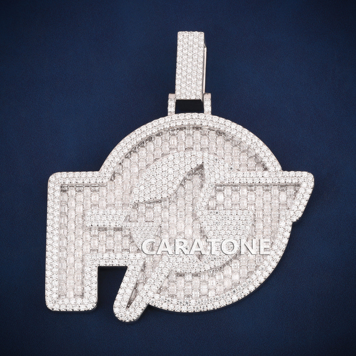3D AG Monogram Diamond Pendant with Round & Baguette Lab Grown Diamonds