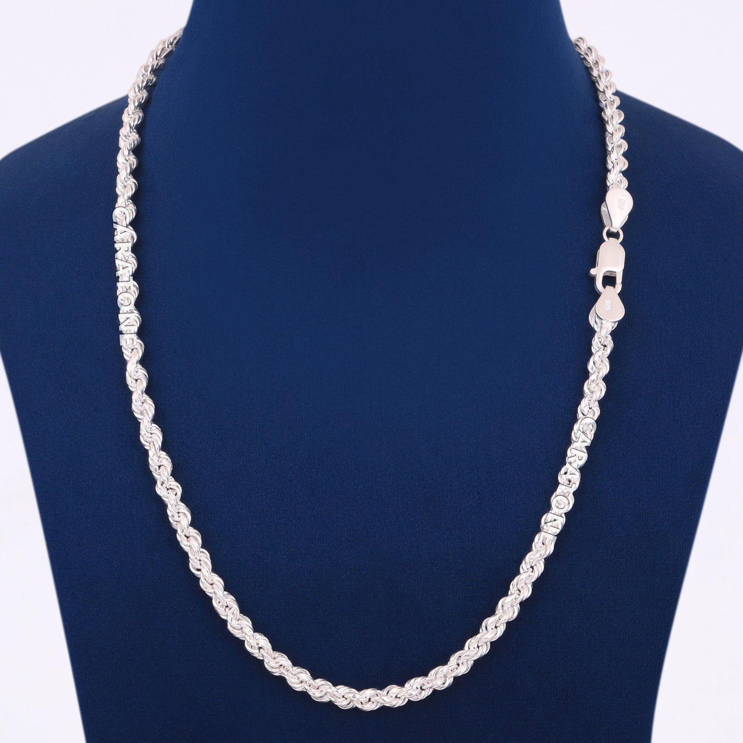 Buy 5mm 925 Sterling Silver Heavy Rope Chain Necklace in Mens Womens 20 inch Iced Gold Rope Chain Necklace