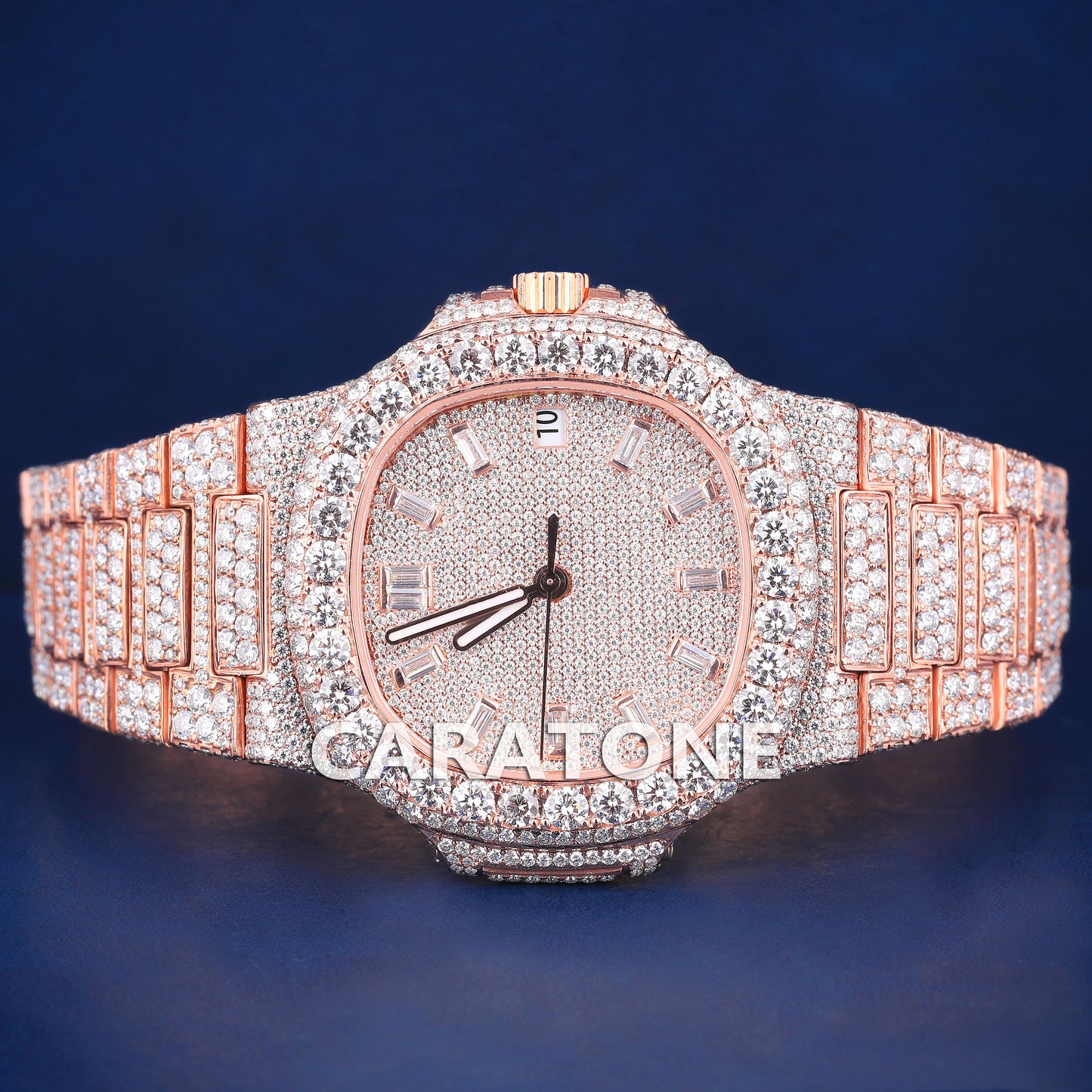 41mm Baguette Diamond Rose Dial Fully Iced Out Most Expensive Watches for Women