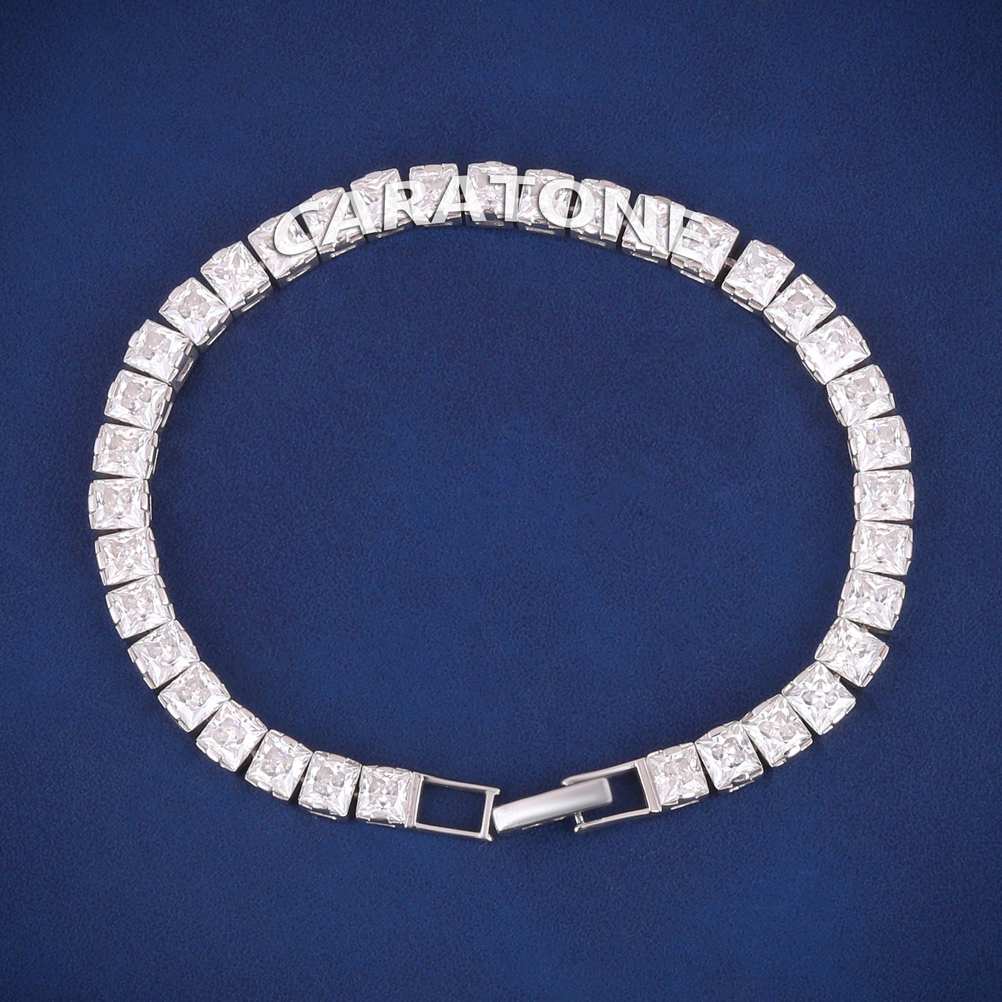 7 inch 5mm Princess Cut Diamond 925 Sterling Silver Custom Luxury Tennis Bracelets for Unisex