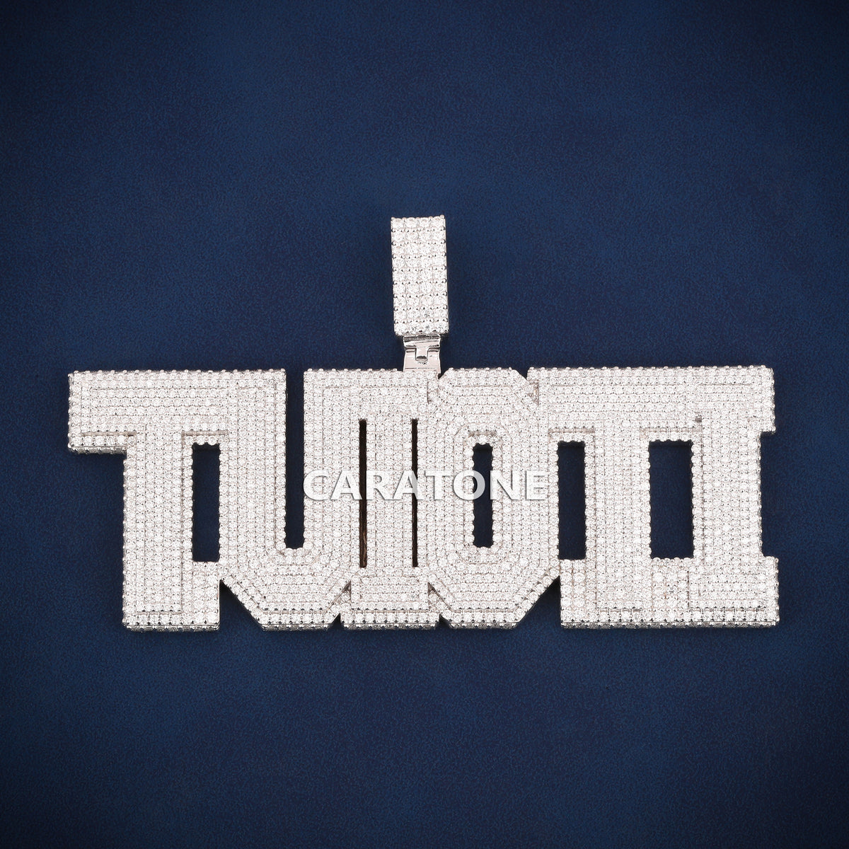 Custom Iced Out TULOTT Name Hip Hop Pendant with Lab Grown Diamonds