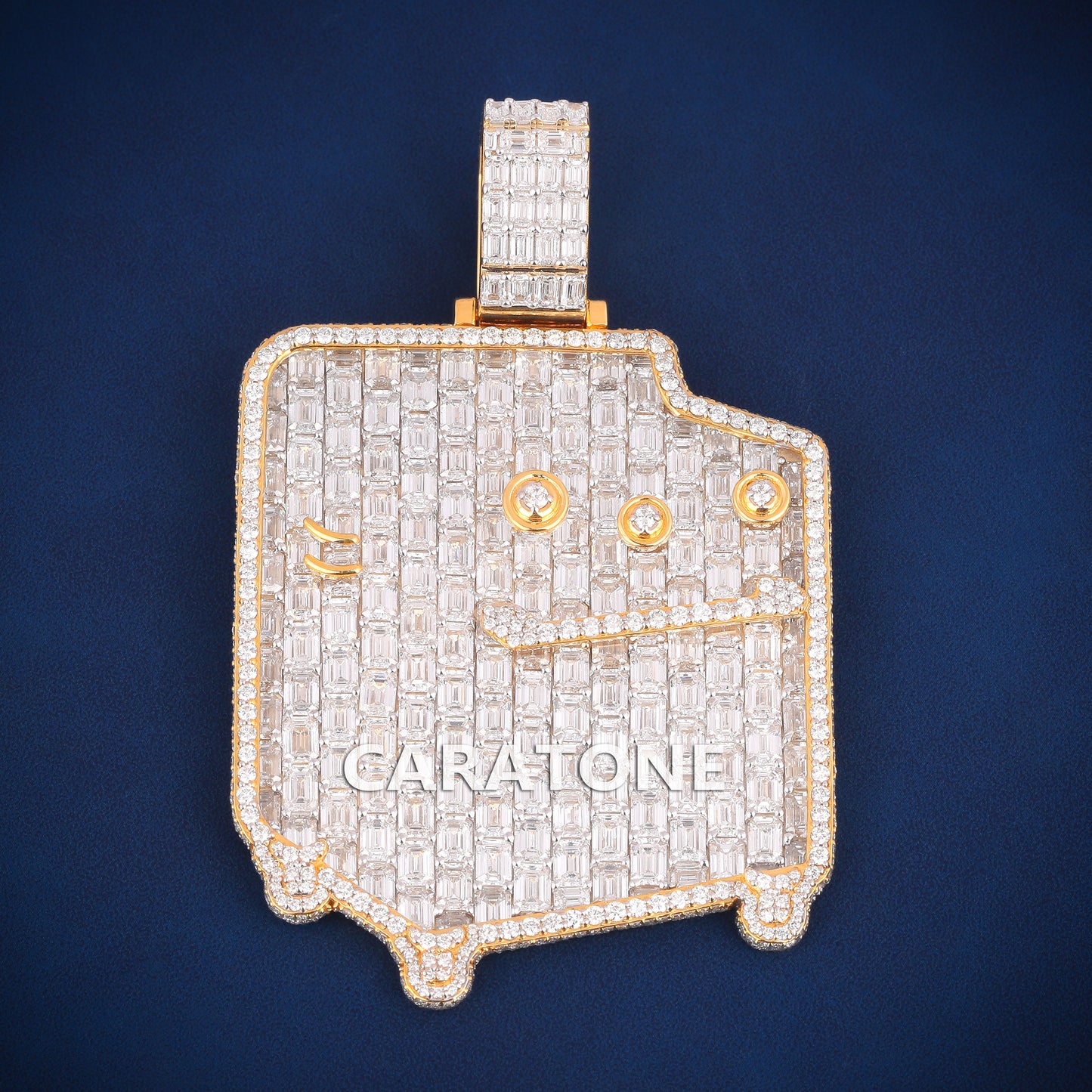 Unique best selling d vvs 14kt two tone gold lab pendant
