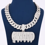 925 Sterling Silver With Lab Diamond Custom Chain With Pendant
