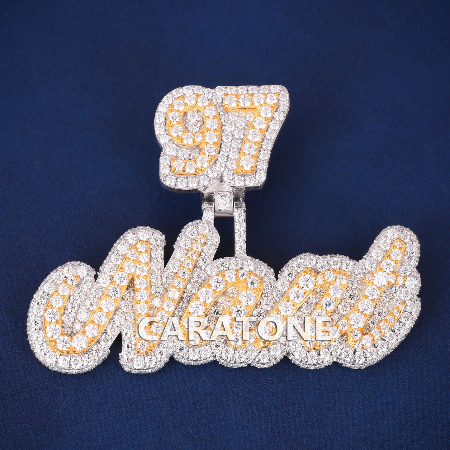 Customized Full Iced Out Number Bail Personalized Diamond Letters Name Pendant Mens Womens Unique Silver & Gold Pendants Necklaces