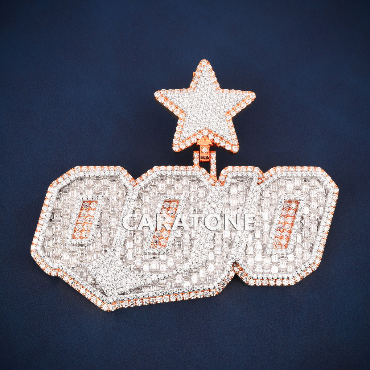 Fully Iced Out OVO Block Letter Hip Hop Pendant with Lab Grown Diamonds