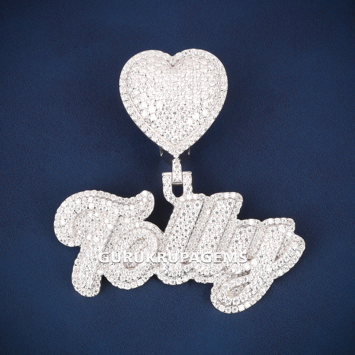 Custom Iced Out Folly Script Name Hip Hop Pendant with Lab Grown Diamonds