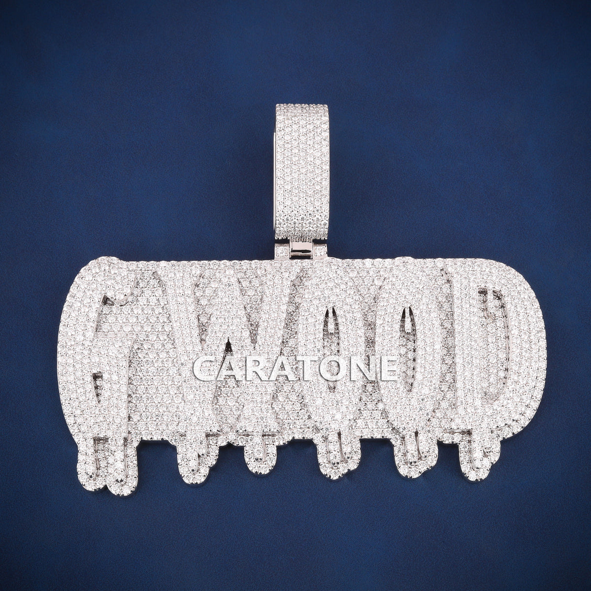 Custom Iced Out Dripping Graffiti Name Hip Hop Pendant with Lab Grown Diamonds