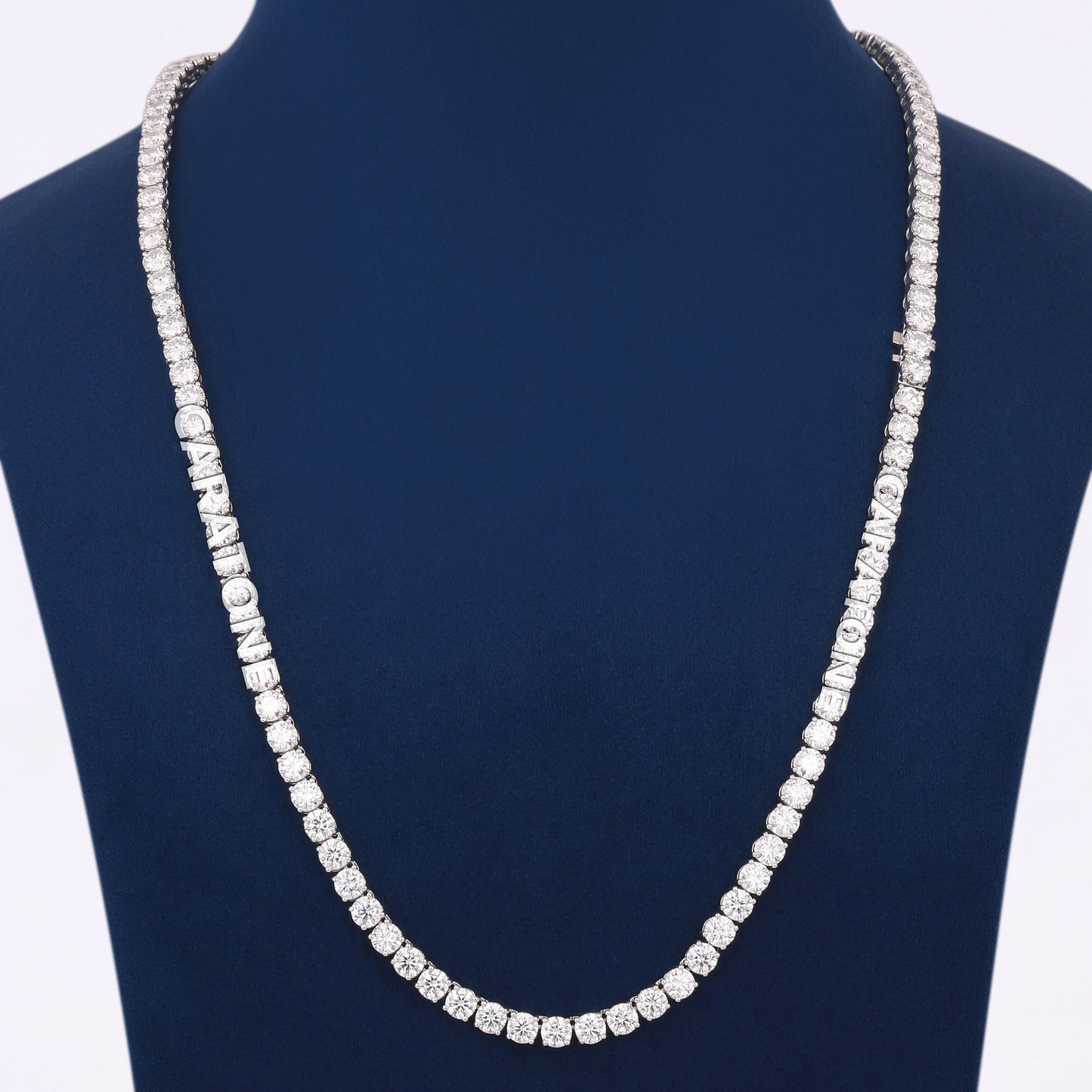 Unisex 24 Inch 5mm Silver Diamond Tennis Chain Necklace Iced Out Jewelry for Rapper Look