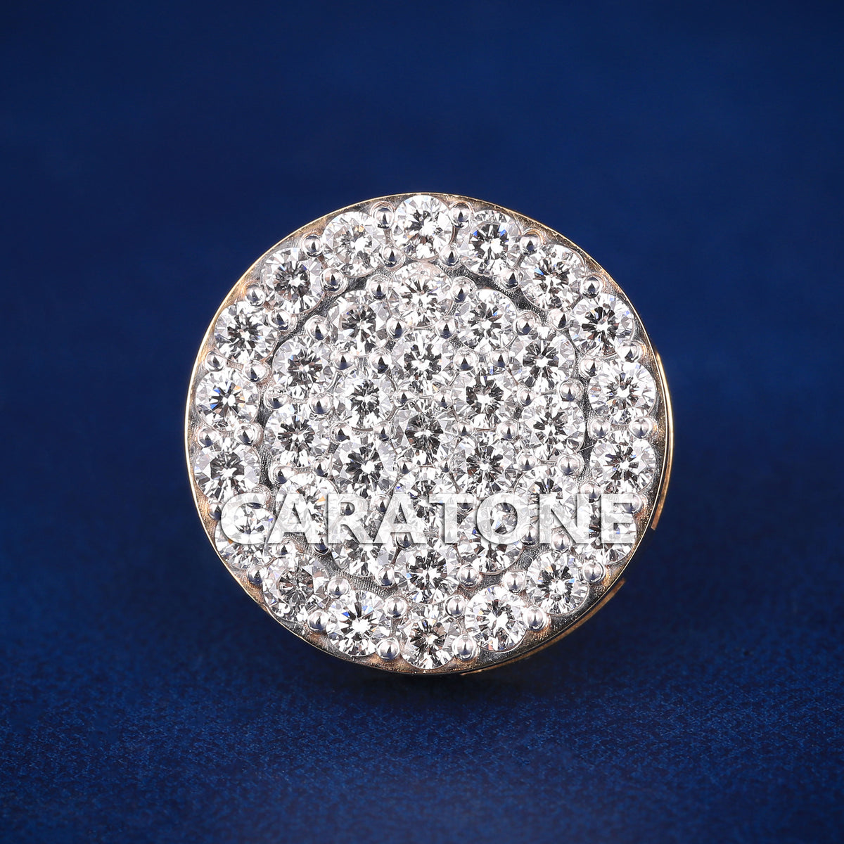 Oversized Round Diamond Cluster Stud Earrings with Secure Screw Back Closure