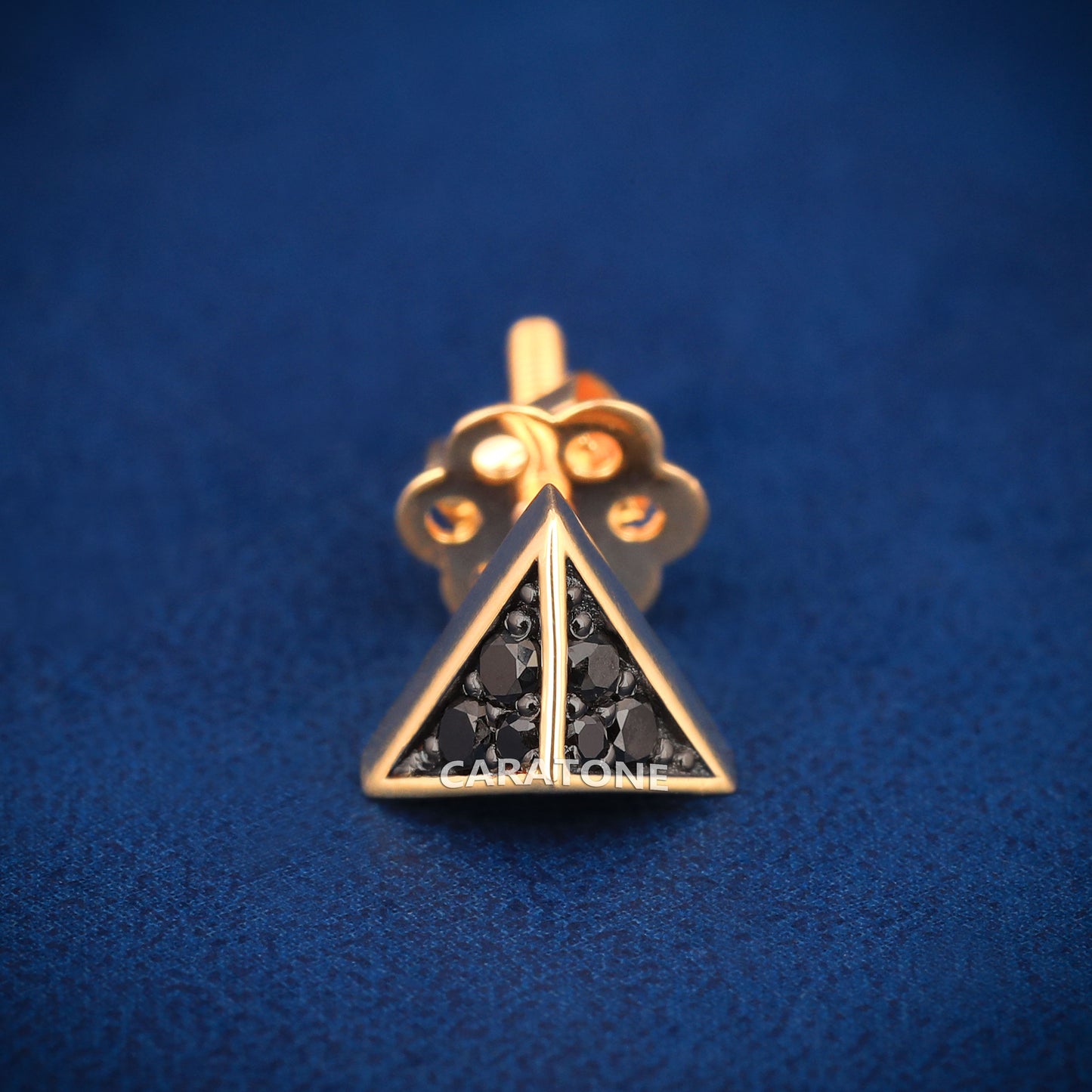 14KT Gold Lab-grown Diamond VVS Clarity Triangle Stud Earrings