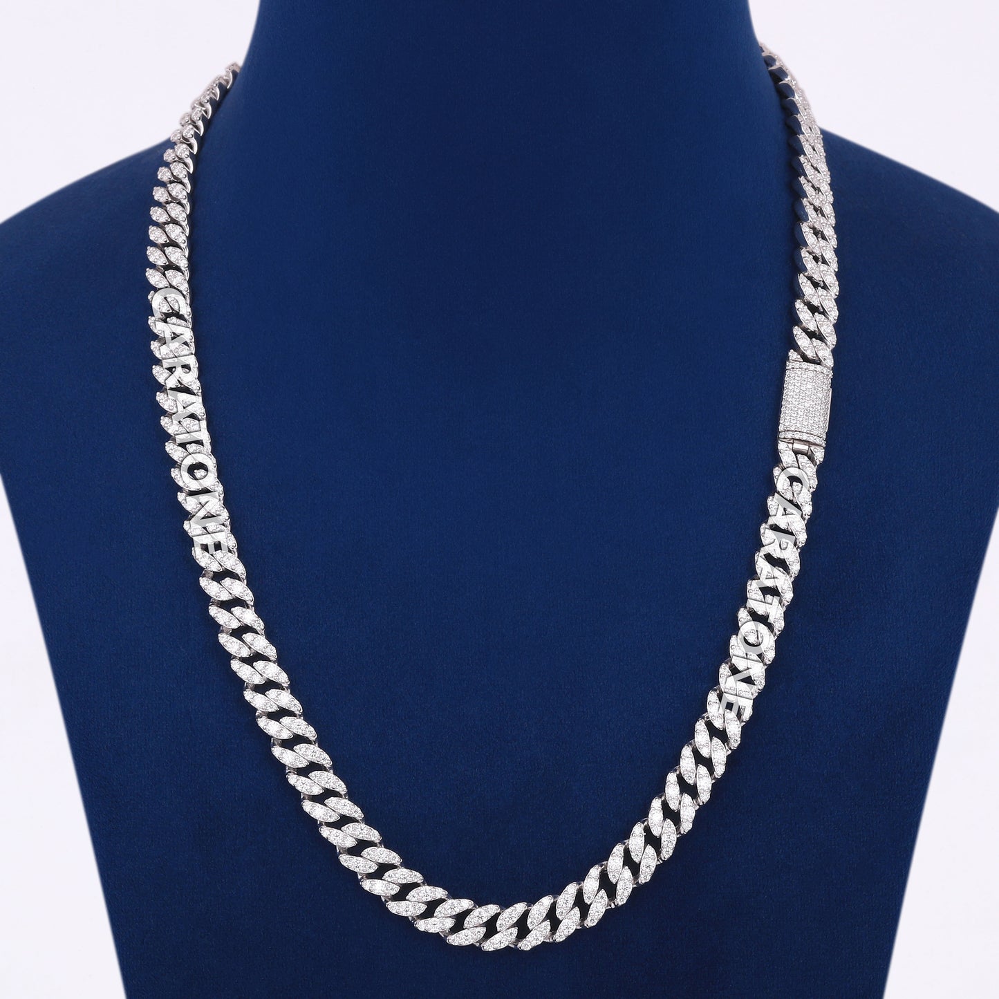 Womens & Mens 10mm Real Rappers Iced Out Diamond Leaf Cuban Link Chains with Fully Silver Hip Hop Chains Necklace