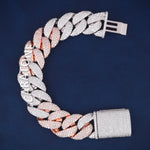 Cuban link diamond bracelet fashion game accessory in 14 kt gold lab diamonds
