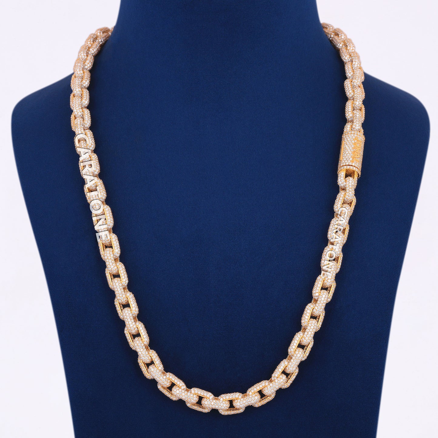 25 inch 9mm Hermes Link Chain 14k Yellow Gold Square Dual Unique New Design Gold Long Necklace for Mens Rappers Custom Chains