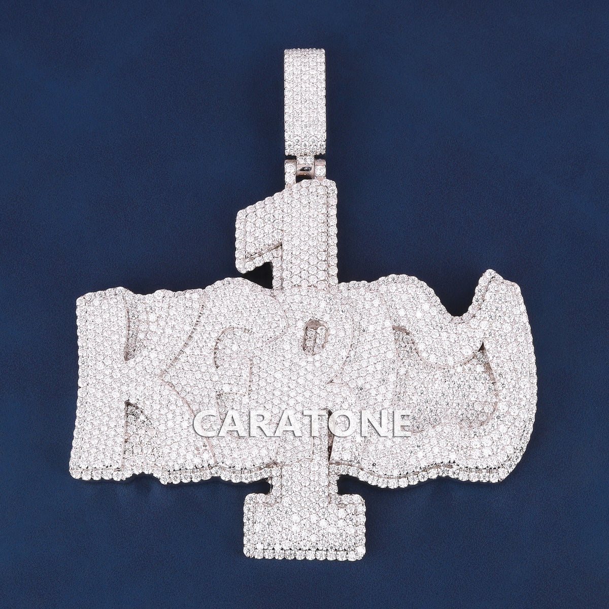 Custom Iced Out KGM Hip Hop Pendant with Number 1 Design & Lab Grown Diamonds