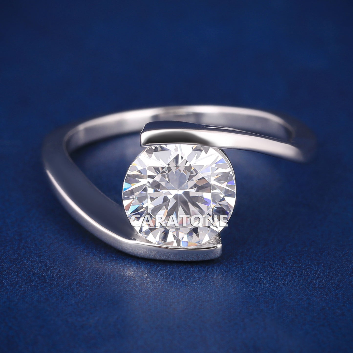 Womens Solitaire Diamond Engagement Ring 925 Silver Tension Setting Expensive Diamond Rings