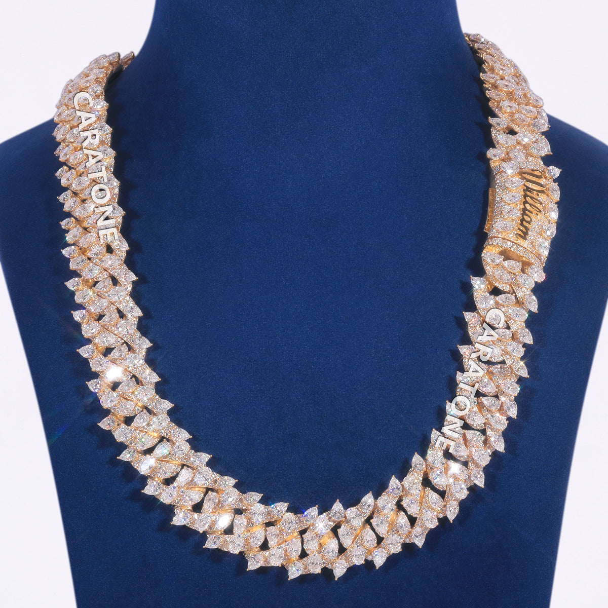 22 Inch 18 MM Signature Custom Cuban Chain Yellow Gold Tone