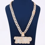 Two Tone Color 925 Sterling Silver With Lab Diamond Chain With Pendant