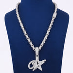 Hip Hop Diamond Chain Pendant Iced Out Star Diamond Pendant with Hermes Link Chain Fully Silver Customized Diamond Star Necklace