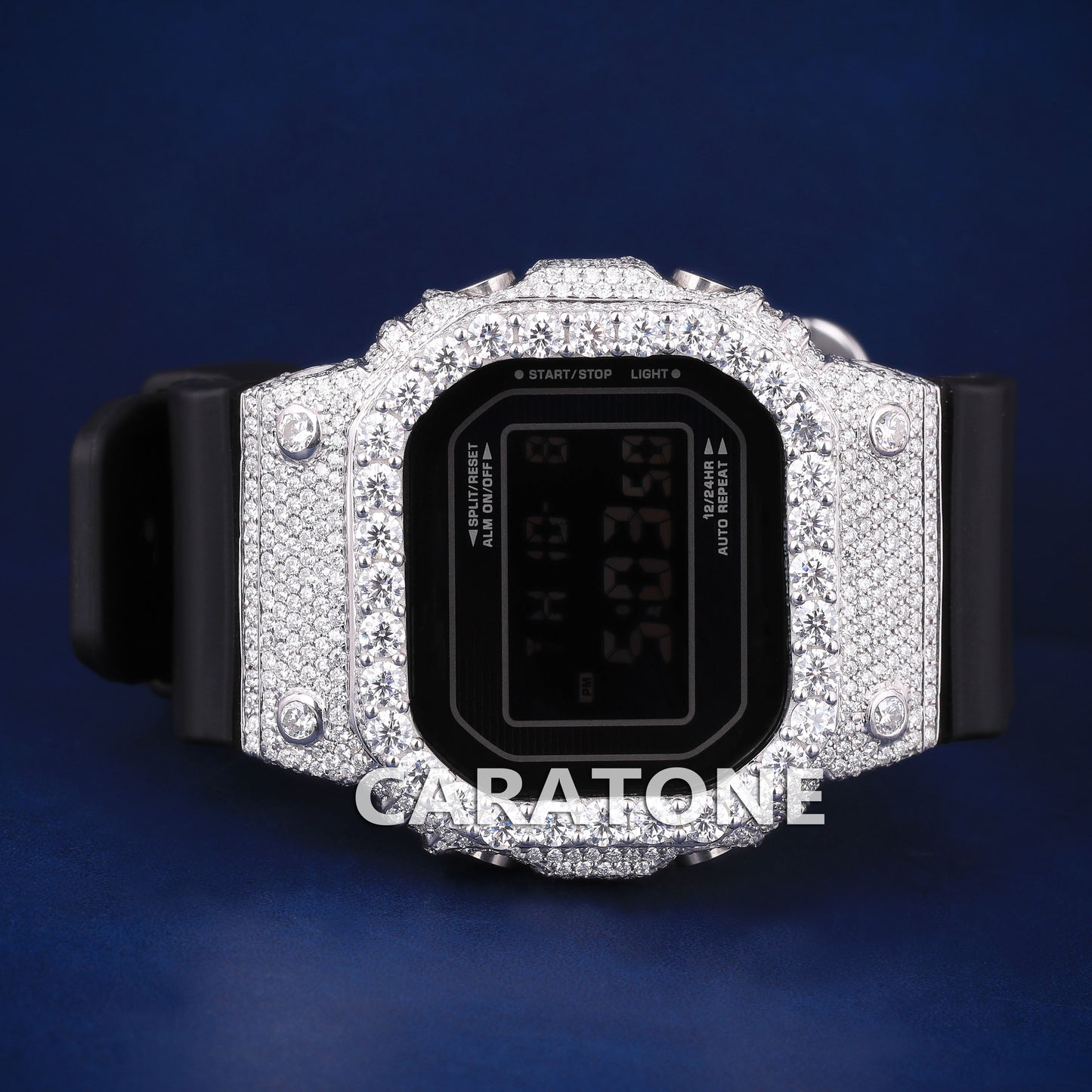 Half iced out without dial hip hop custom made branded digital watch