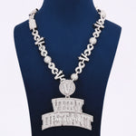 Fully Iced Out Custom Chain With Pendant In 925 Sterling Silver