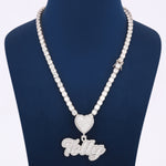 Tolly Letter Pendant With 5 MM Tennis Necklace In 14KT White Gold