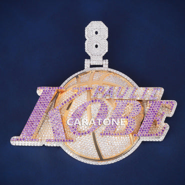 Custom Iced Out Lakers Basketball Logo Hip Hop Pendant with Lab Grown Diamonds