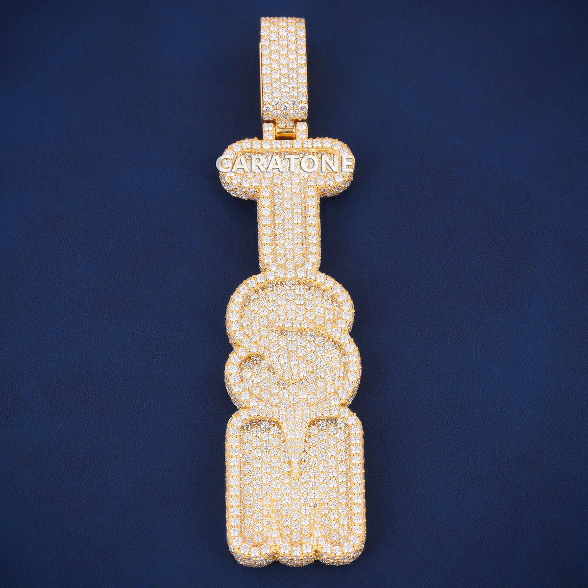 Custom Iced Out TSM Vertical Hip Hop Pendant with Lab Grown Diamonds