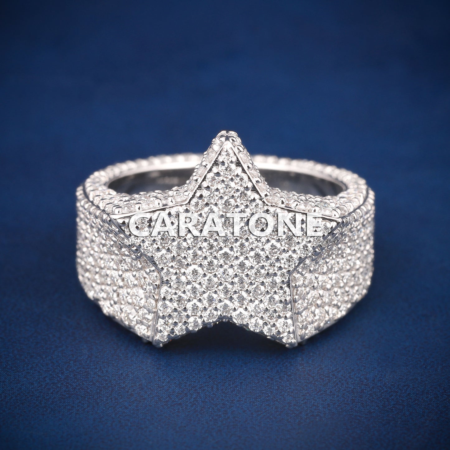 Full white hip hop star ring d vvs clarity diamonds