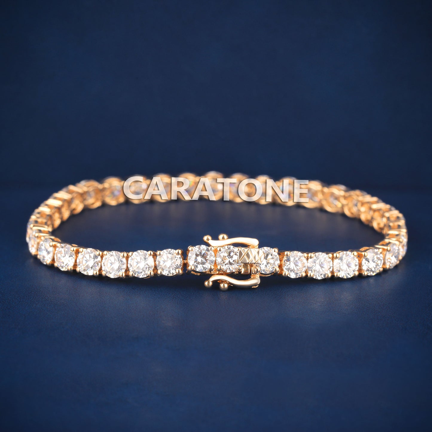 Iced Out Gold Tennis Bracelet for Women with Big Diamonds and Luxury Drip