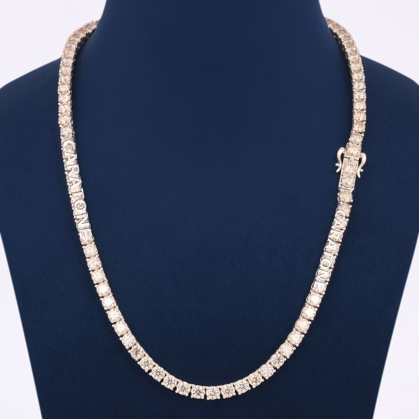 VVS Diamond Tennis Chain 20 Inch 5 mm White Gold Iced Out Urban Royal Jewelry