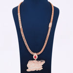 Rose Gold Color With Lab Diamond Custom Chain And Pendant