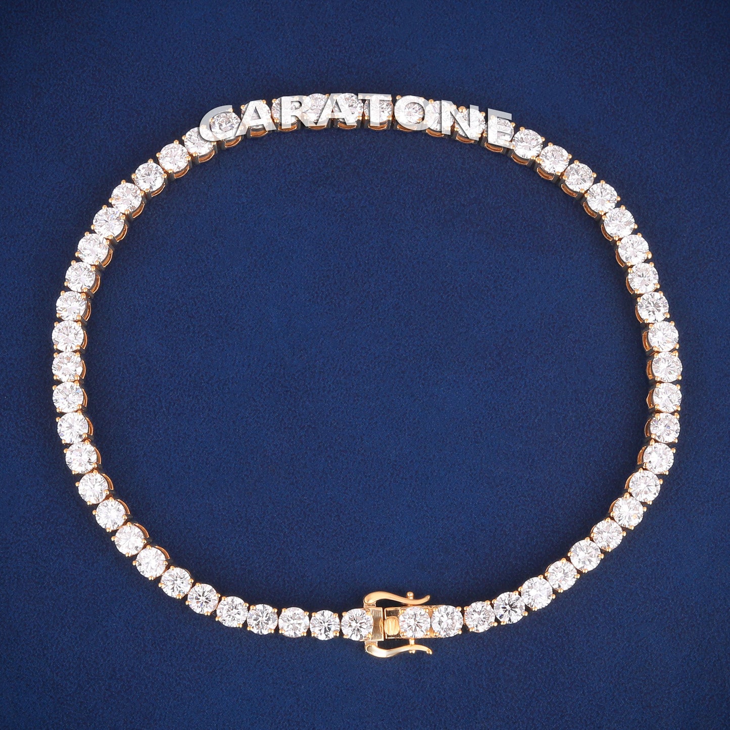 14k Solid Yellow Gold 6CT Mens Tennis Bracelets