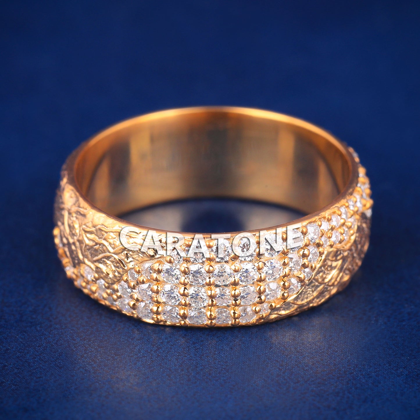 14kt Gold with Lab-Grown Diamond VVS Clarity Band for Him