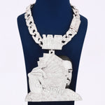Custom Face Design Pendant With Infinity Chain In 925 Sterling Silver With Lab Diamond
