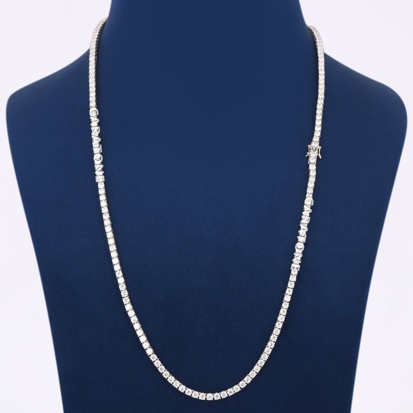 Fully Iced Diamond Tennis Chain in 14K White Gold with VVS Shine and Brilliant Link Design