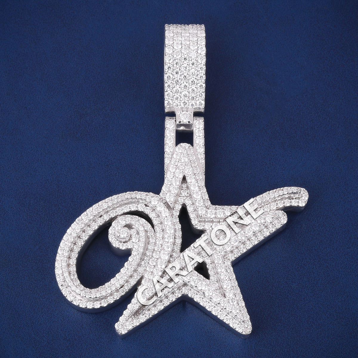 Custom Iced Out A Star Hip Hop Pendant with Lab Grown Diamonds