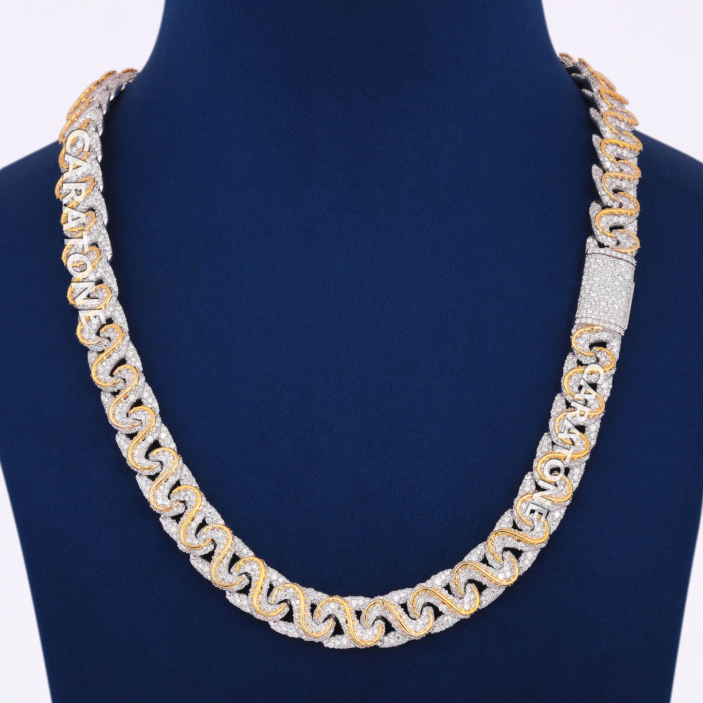 12mm Infinity Link Gold Chain Iced Out Diamond Silver Yellow Gold Rappers Custom Expensive Chains Necklaces for Mens