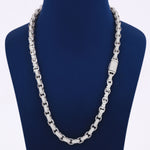 Big Heavy 925 Sterling Silver Belcher Chain Iced Out Round Diamond Link Necklace 20 Inch 3.5mm Gold Hermes Diamond Chain