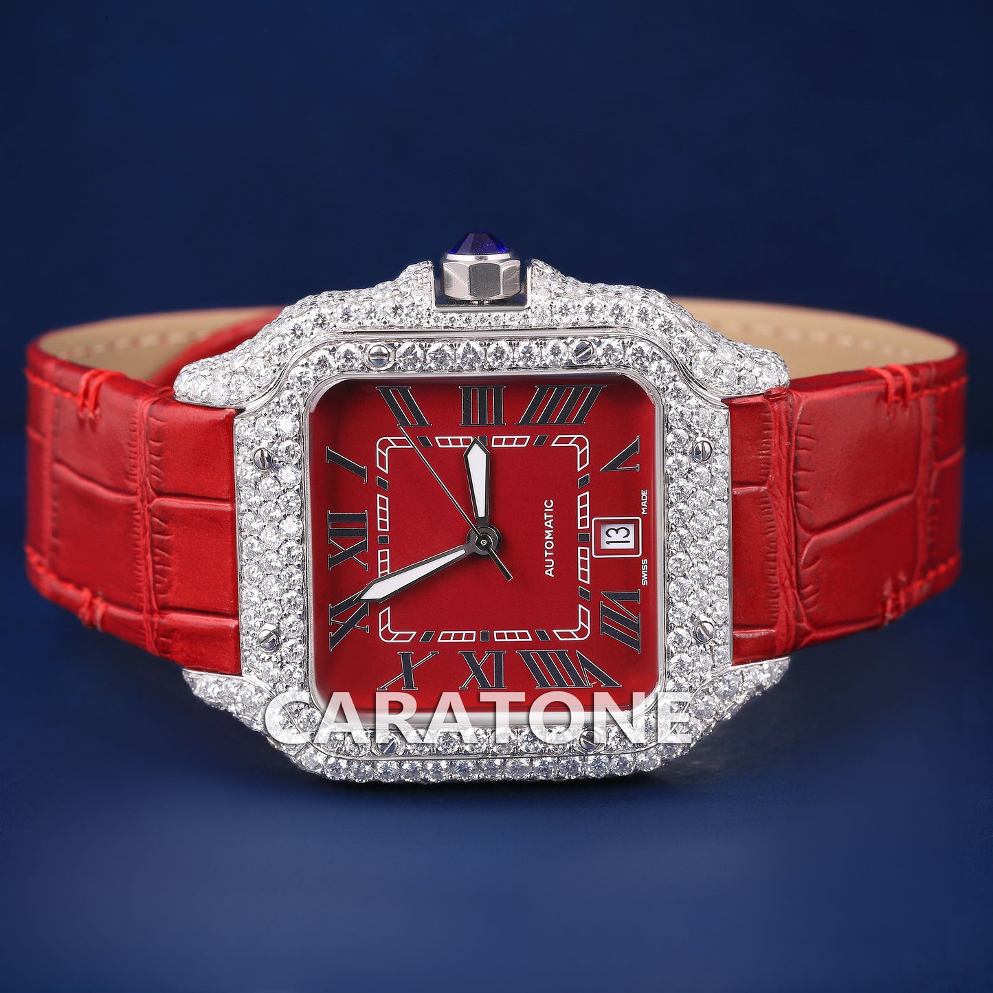 Womens Ice Watches Red Rubber Strap with Dial Stainless Steel New Unique Watches Unisex
