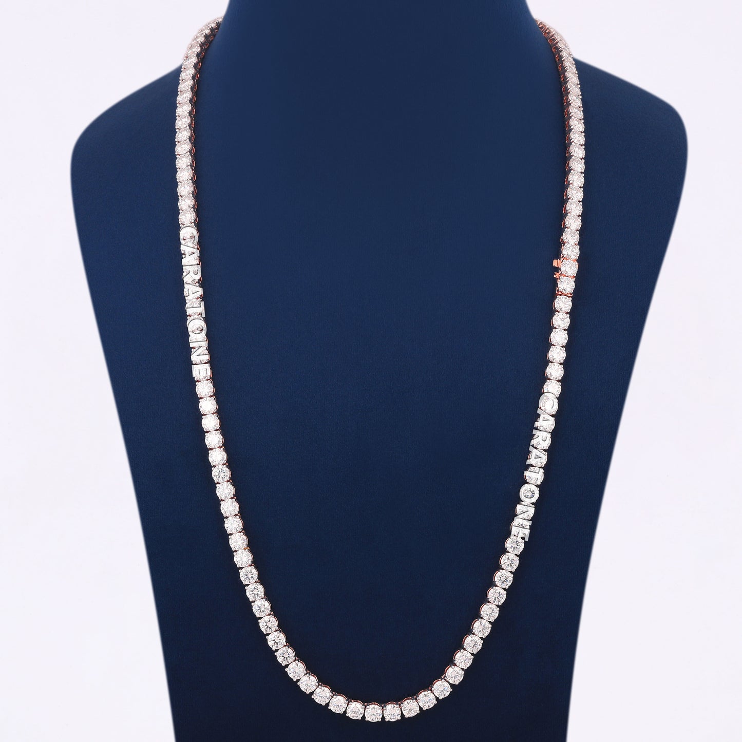 24 Inch 5 mm Rose Gold Diamond Tennis Chain Necklace Elite Drip Collection