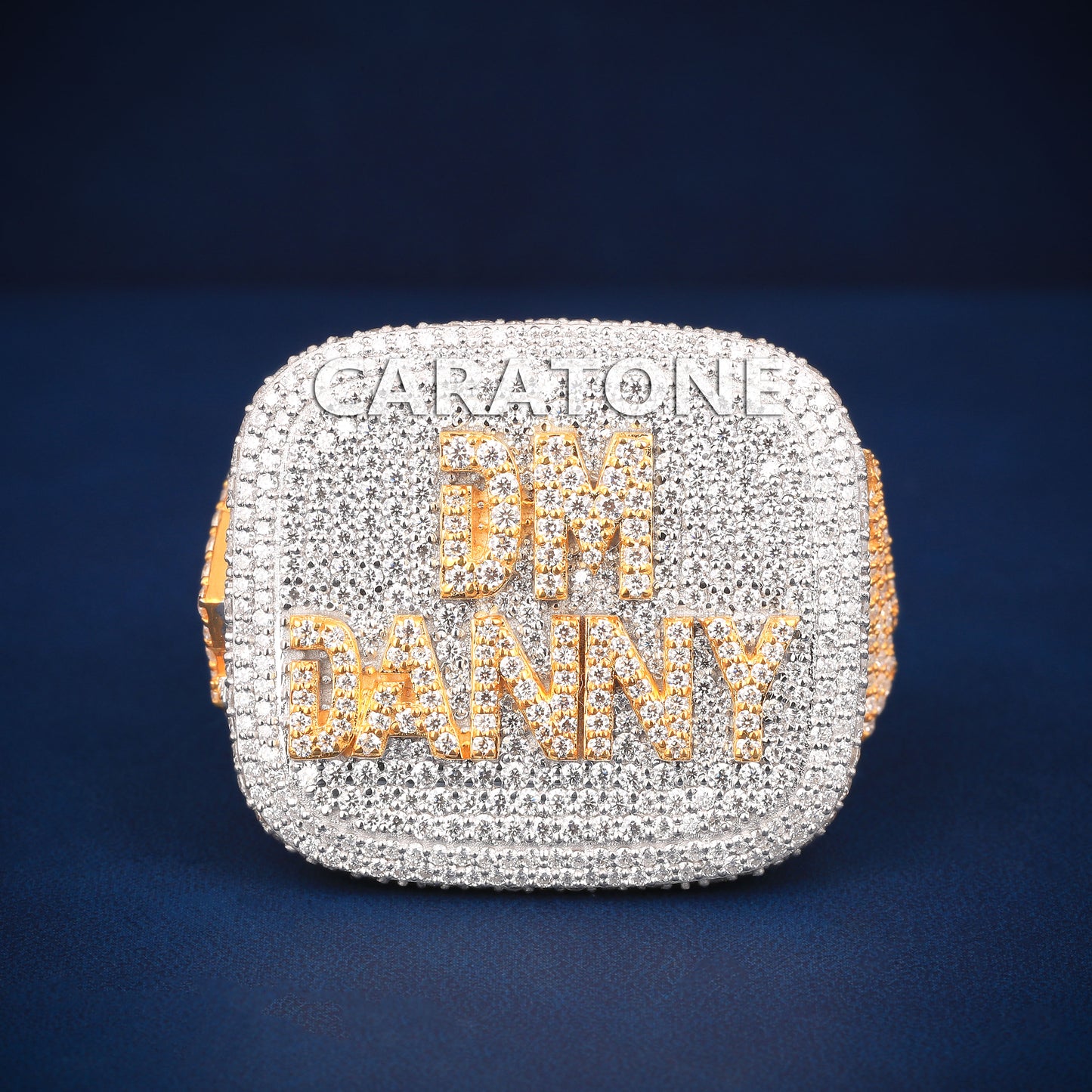 Custom name and logo designer hip hop diamond ring