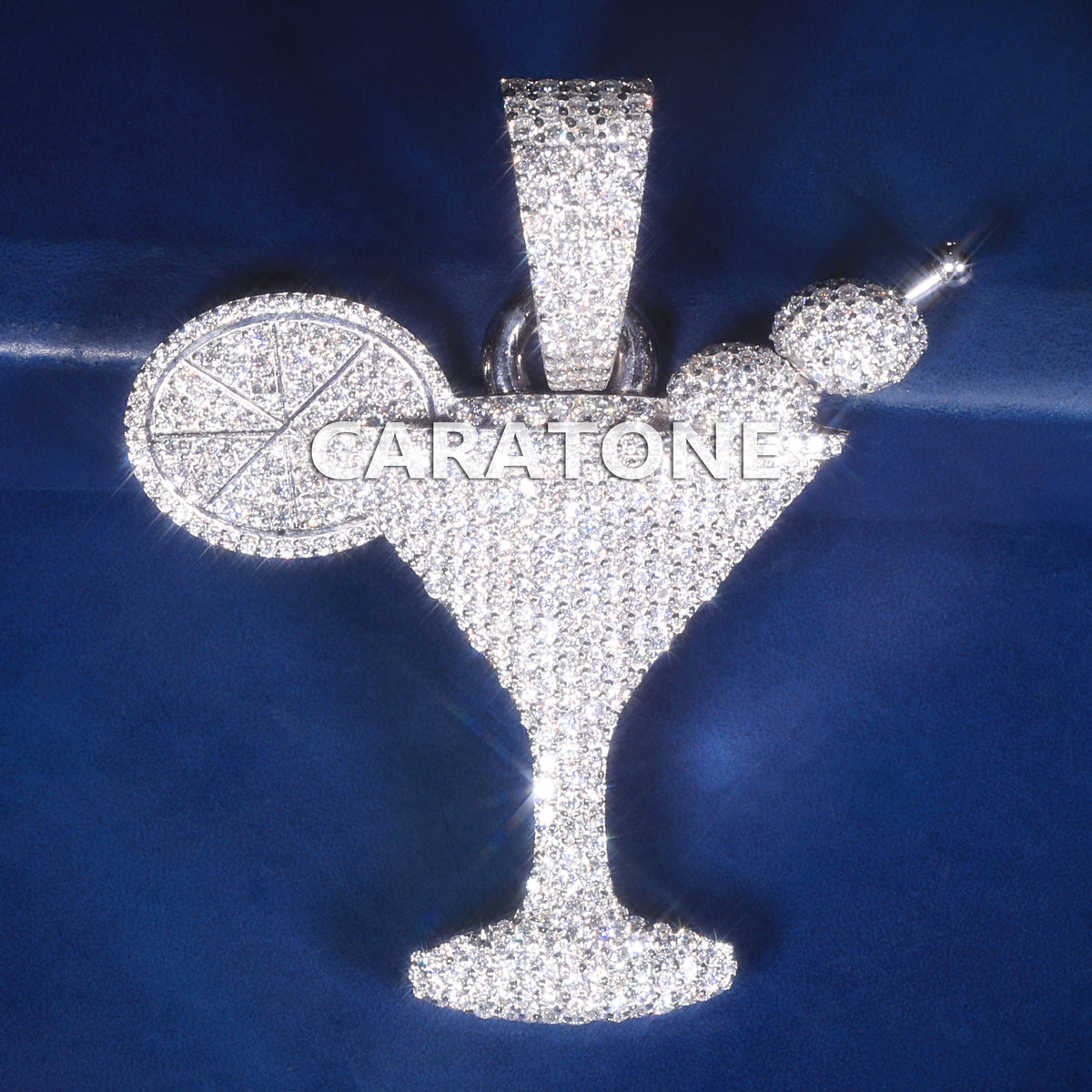Custom Iced Out Martini Glass Hip Hop Pendant with Lab Grown Diamonds