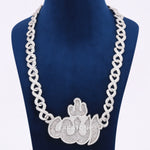 Custom Handmade Diamond Chain With Pendant In 925 Sterling Silver With Lab Diamond