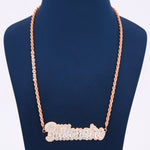 Billonaire Letter Pendant With Rope Chain In 14KT Yellow Gold