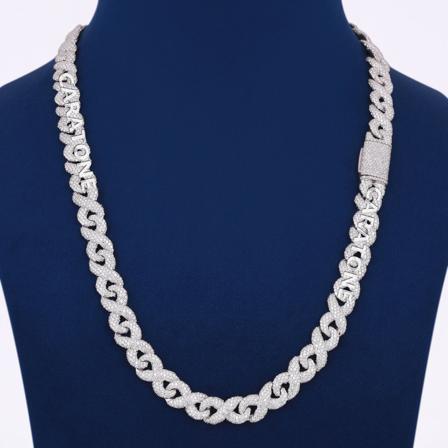 22 inch 19mm Custom Full Iced Out Diamond Infinity Silver Chain Buy New Cuban Link Infinity Chain Necklace