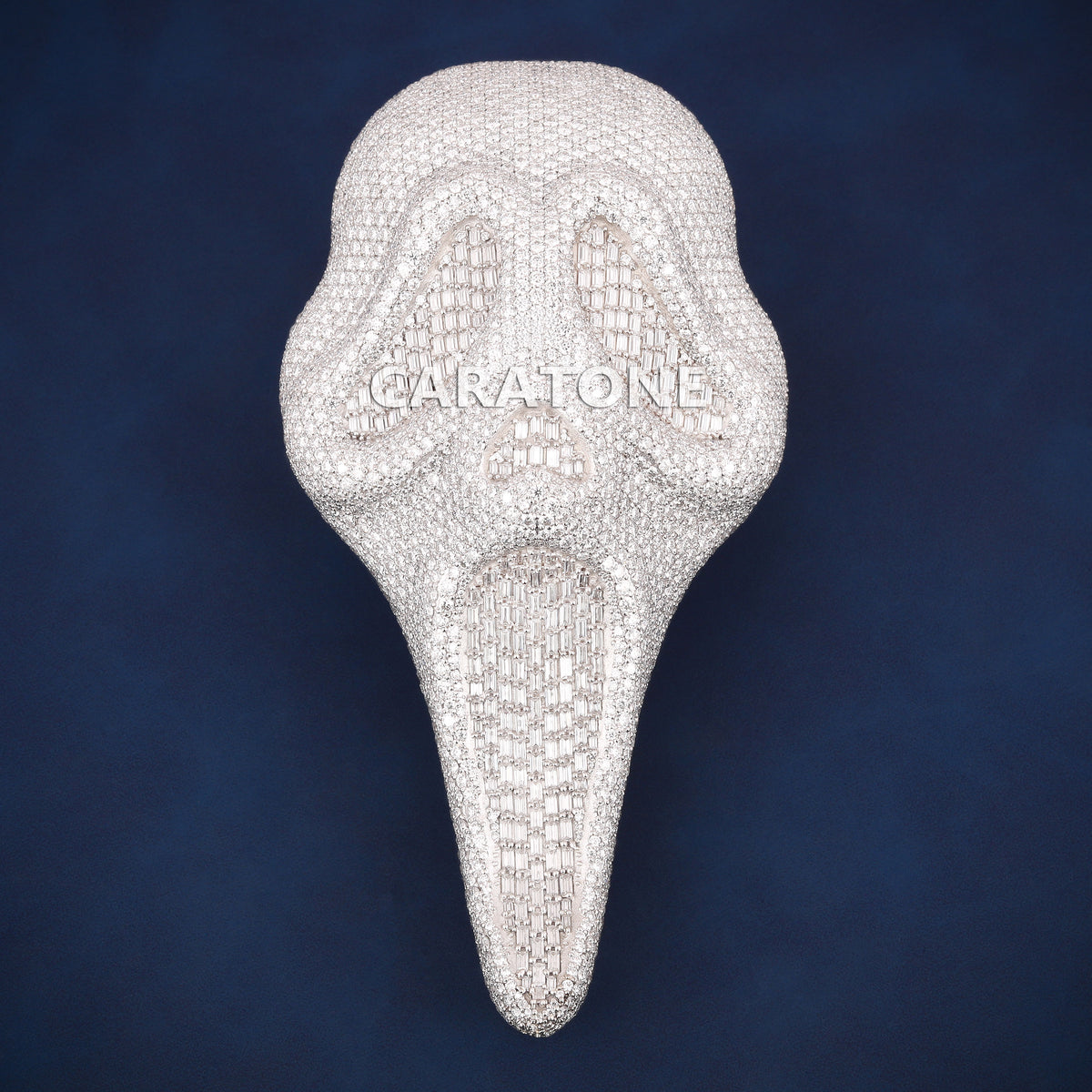Custom Iced Out Ghostface Scream Mask Hip Hop Pendant with Lab Grown Diamonds