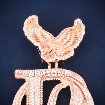 Custom Iced Out DB Monogram Hip Hop Pendant with Eagle Bail & Lab Grown Diamonds